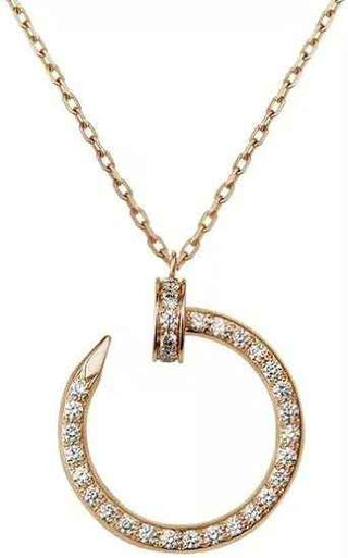 0.20 Carat Curved Nail Moissanite Unisex Pendant In White Gold