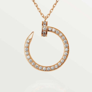 0.20 Carat Curved Nail Moissanite Unisex Pendant In White Gold