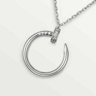 0.20 Carat Curved Nail Moissanite Unisex Pendant In White Gold
