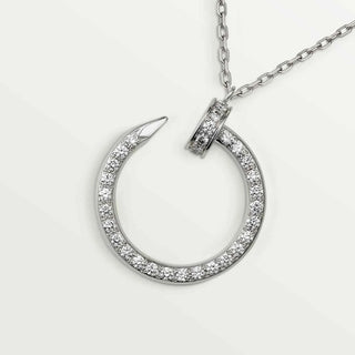 0.20 Carat Curved Nail Moissanite Unisex Pendant In White Gold
