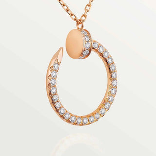 0.20 Carat Curved Nail Moissanite Unisex Pendant In White Gold