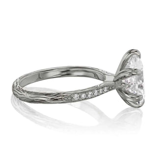 2 Carat Pear Shaped Moissanite Engagement Ring in White Gold