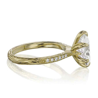 2 Carat Pear Shaped Moissanite Engagement Ring in White Gold