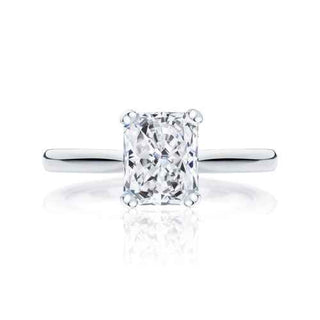 1.20 Carat Radiant Cut Moissanite Solitaire Ring in White Gold