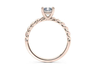 1.50 Ct Radiant Cut Moissanite Rope Design Ring in Yellow Gold