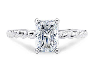 1.50 Ct Radiant Cut Moissanite Rope Design Ring in Yellow Gold
