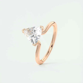 1.50 Carat Trillion Cut Moissanite Solitaire Ring in Rose Gold