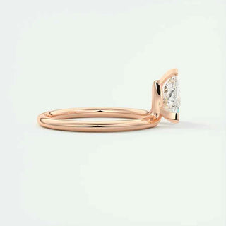 1.50 Carat Trillion Cut Moissanite Solitaire Ring in Rose Gold