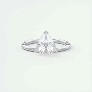 1.50 Carat Trillion Cut Moissanite Solitaire Ring in Rose Gold