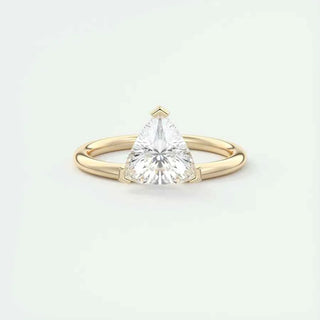 1.50 Carat Trillion Cut Moissanite Solitaire Ring in Rose Gold