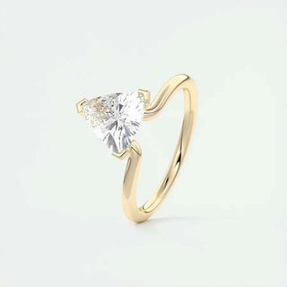 1.50 Carat Trillion Cut Moissanite Solitaire Ring in Rose Gold
