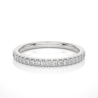 1.40 Mm V-Split Round Moissanite Wedding Band In White Gold