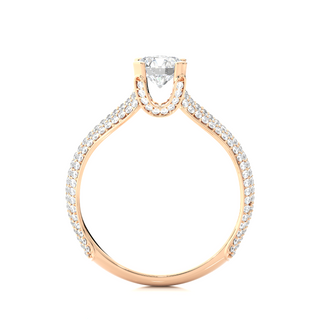 1.50 Ct Round Moissanite Split Shank Engagement Ring In Rose Gold