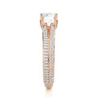 1.50 Ct Round Moissanite Split Shank Engagement Ring In Rose Gold