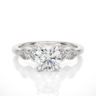 1.50 Ct Round cut Moissanite Five Stone Engagement Ring In White Gold