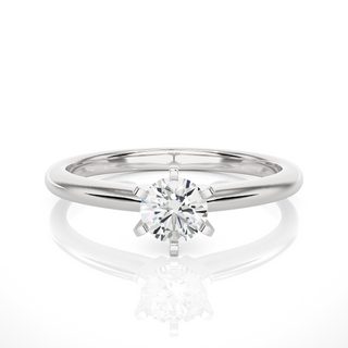 0.50 Carat Six Prong Solitaire Moissanite Ring in White Gold