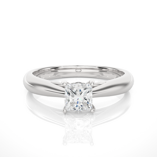 1 Ct Princess Moissanite Solitaire Engagement Ring In White Gold