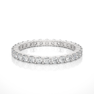 2.00 Mm Round Moissanite Shared Prong Eternity Band In White Gold
