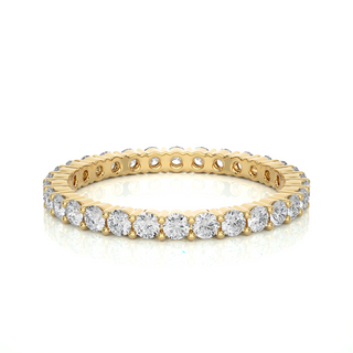 2.00 Mm Round Moissanite Shared Prong Eternity Band In White Gold