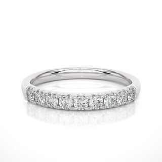 2.40 Mm Round Stone Moissanite Half Eternity Band In Rose Gold