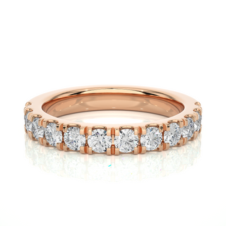 2.80 Mm French V-Split Moissanite Eternity Band In Rose Gold