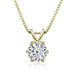2 Carat Round Cut Solitaire Moissanite Solitaire Pendant in Silver