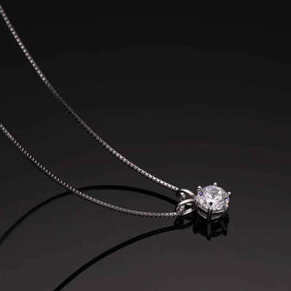 2 Carat Round Cut Solitaire Moissanite Solitaire Pendant in Silver
