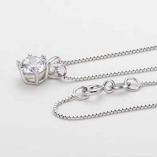 2 Carat Round Cut Solitaire Moissanite Solitaire Pendant in Silver