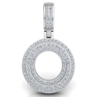 3 Carat Round Shaped Moissanite Letter "O" Pendant in Yelllow Gold