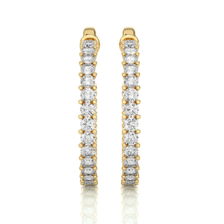 2 Ct Round Moissanite Surface Prong C Hoop Earrings In Silver