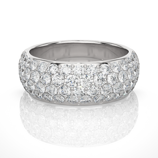 1.5 Carat Round Moissanite Wedding Band In White Gold