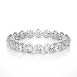 1.50 Ct Round Cut Moissanite Wedding Band For Women In White Gold