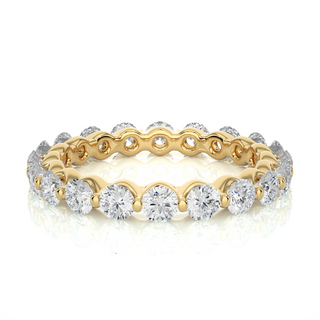 1.50 Ct Round Cut Moissanite Wedding Band For Women In Rose Gold