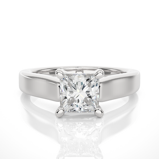 1 Ct Princess Cut Moissanite Solitaire Engagement Ring in Rose Gold