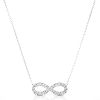0.5 Ct Round Moissanite Infinity Channel Set Pendant In  White Gold