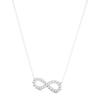 0.5 Ct Round Moissanite Infinity Channel Set Pendant In  White Gold