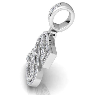 3 Carat Round Shaped Moissanite initial "S" Pendant In White Gold