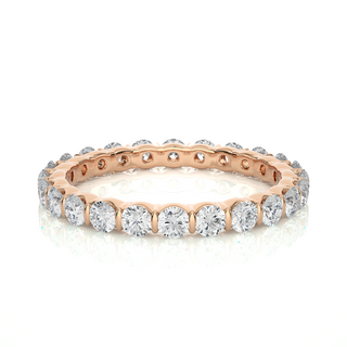 1 Ct Round Cut Moissanite Bar Setting Wedding Band In Silver