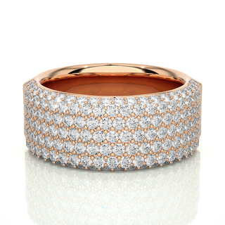 2 Carat Moissanite Micro Pave Wedding Band In Rose Gold