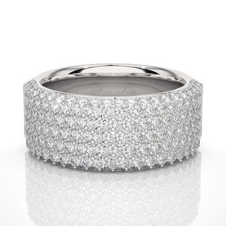 2 Carat Moissanite Micro Pave Wedding Band In White Gold