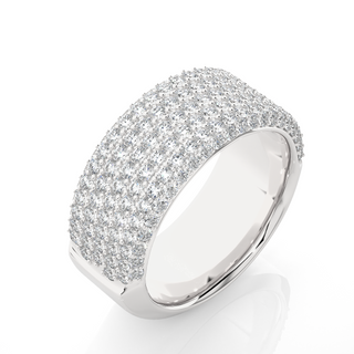 2 Carat Moissanite Micro Pave Wedding Band In Silver