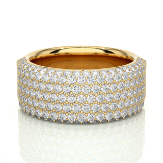 2 Carat Moissanite Micro Pave Wedding Band In Silver