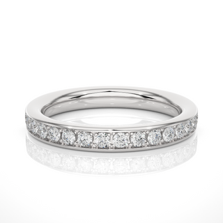 0.5 Ct Moissanite Bead Bright Setting Wedding Band In White Gold