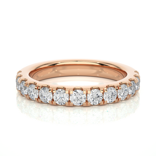 1 Ct Moissanite V-Split Half Eternity Band In Rose Gold