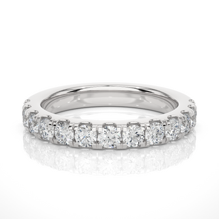 1 Ct Moissanite V-Split Half Eternity Band In White Gold