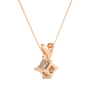 0.5 Carat Princess Cut Solitaire Moissanite Pendant in Rose Gold