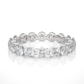 1.50 Ct Bar Setting Round Moissanite Eternity Band In White Gold