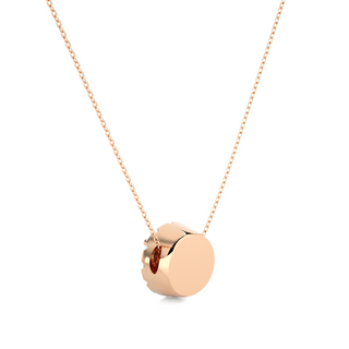 0.50 Carat Slim Scallop Halo Round Moissanite Pendant In Rose Gold