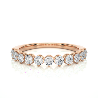 1 Ct Round Moissanite Bar Set Half Eternity Band In White Gold
