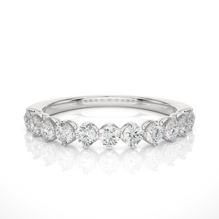 1 Ct Round Moissanite Bar Set Half Eternity Band In White Gold
